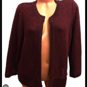 Apt 9 m open cardigan sweater burgundy